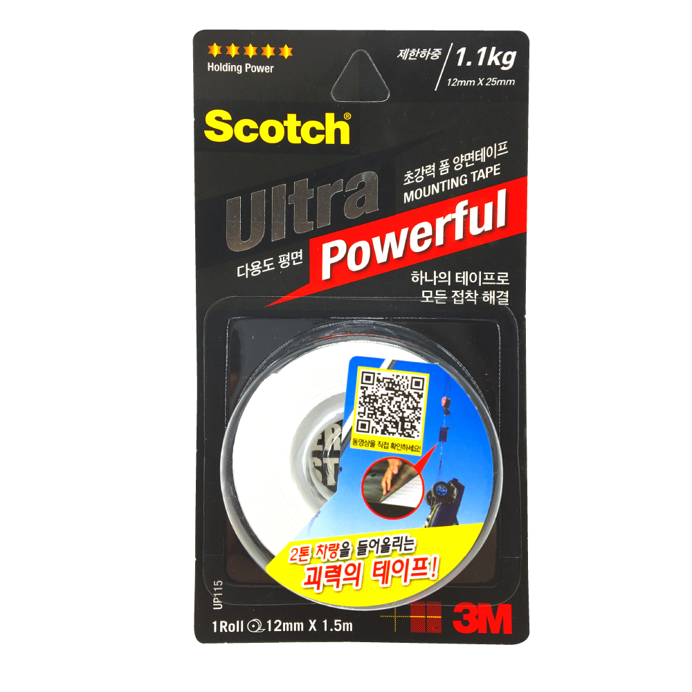 3M 스카치 UP115 초강력 폼 양면 테이프 다용도 평면용 - 상품 이미지