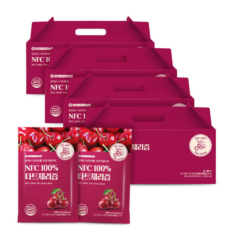 참앤들황토농원 타트체리 주스 착즙 원액 70ml, 120개