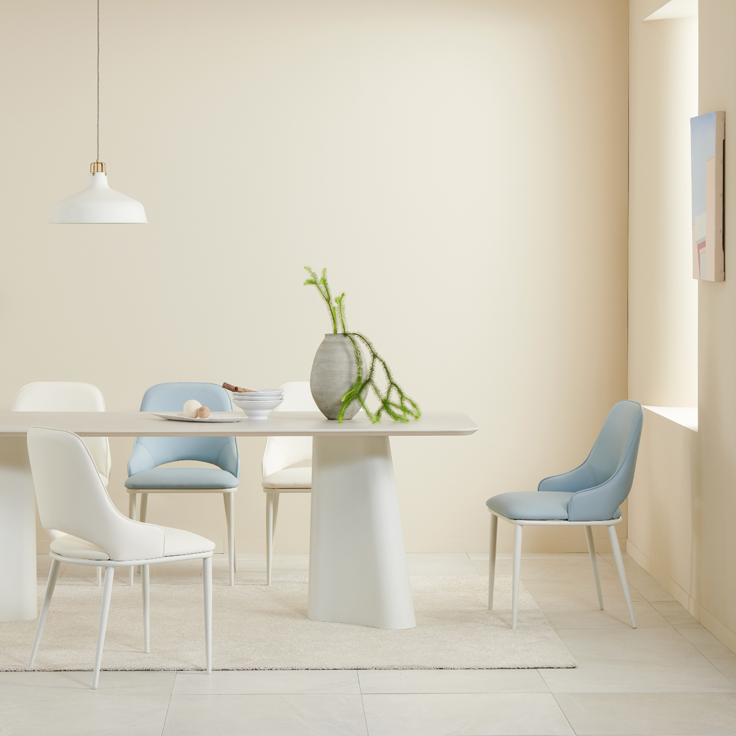 화이트식탁테이블 대형 카페 디자인 세라믹식탁 스피덴 1600mm, 미스트그레이