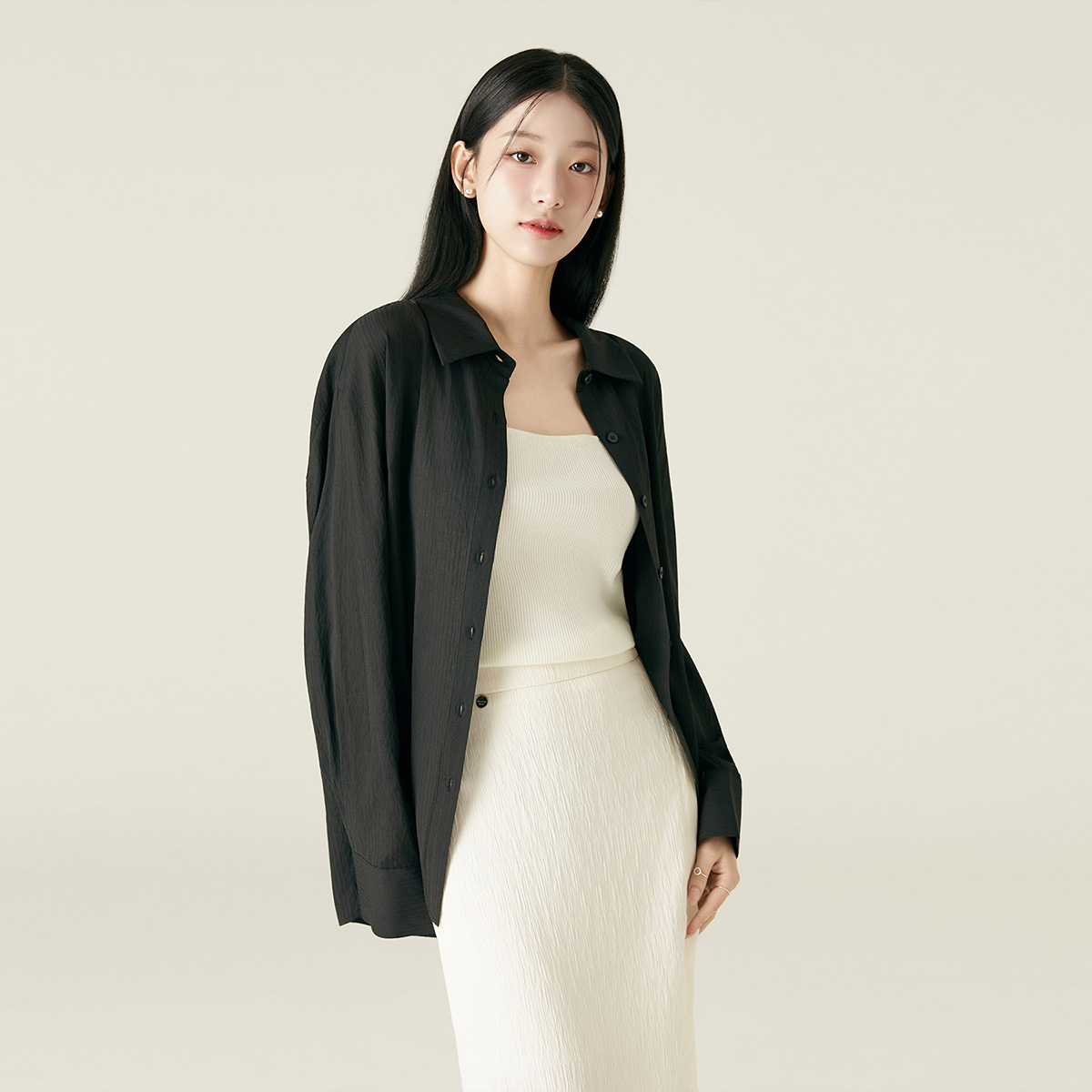 로엠 시스루 긴팔 셔츠 RMYWF38R99 - 상세 이미지 3
