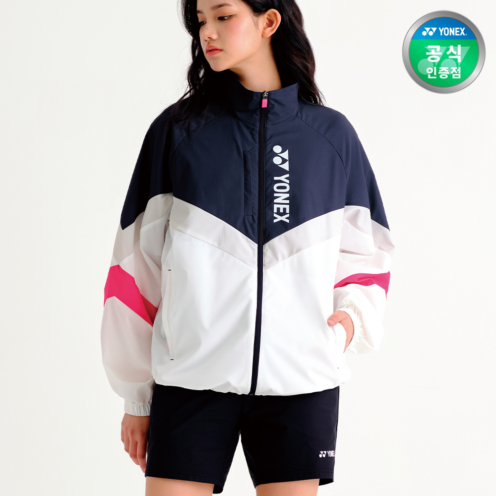 요넥스 253JJ005U 배드민턴 바람막이 아노락 남녀공용 데일리웨어 화이트 - 상품 이미지
