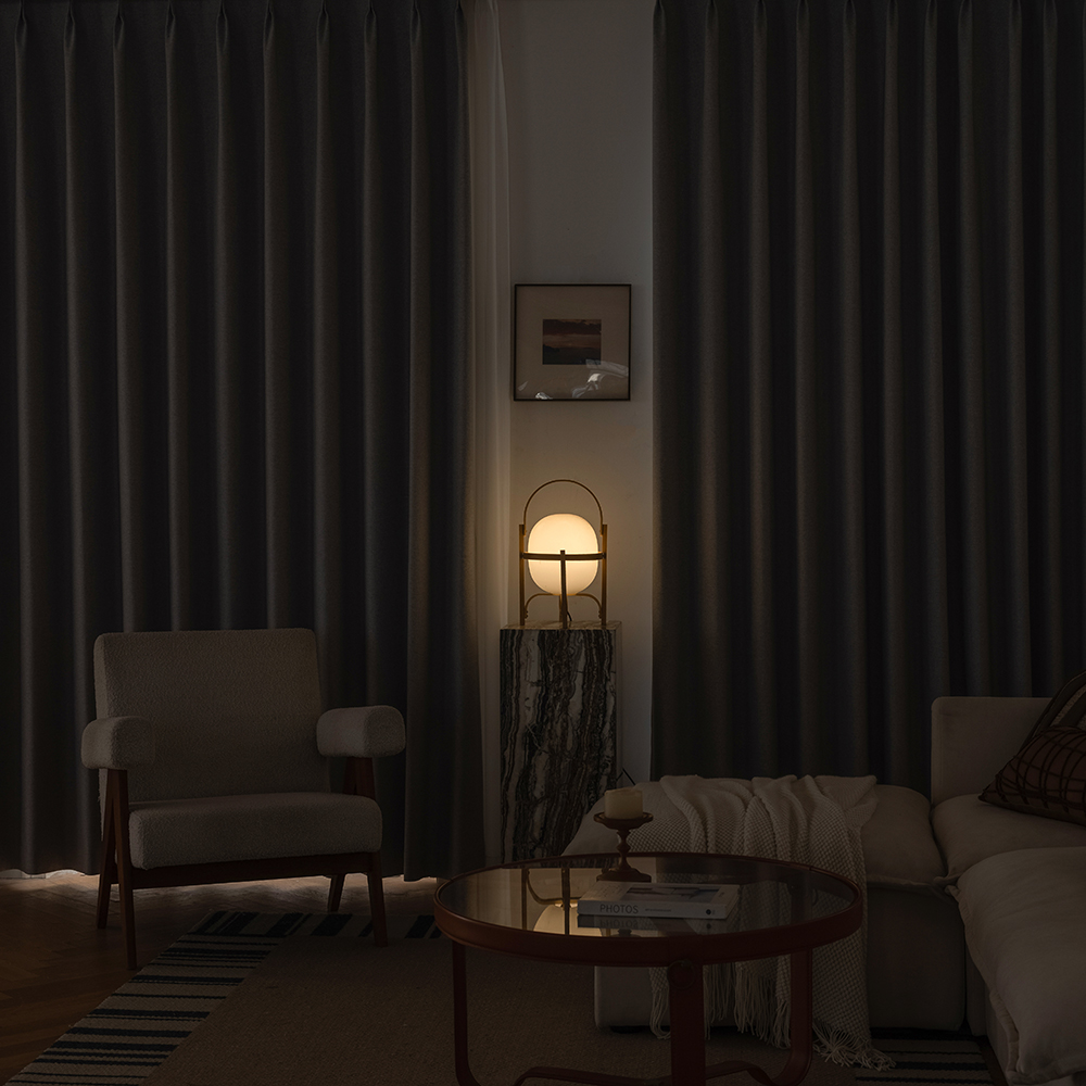 사라하우스 100% 암막커튼 호텔 거실 안방 아일렛 완전 빛차단 커튼