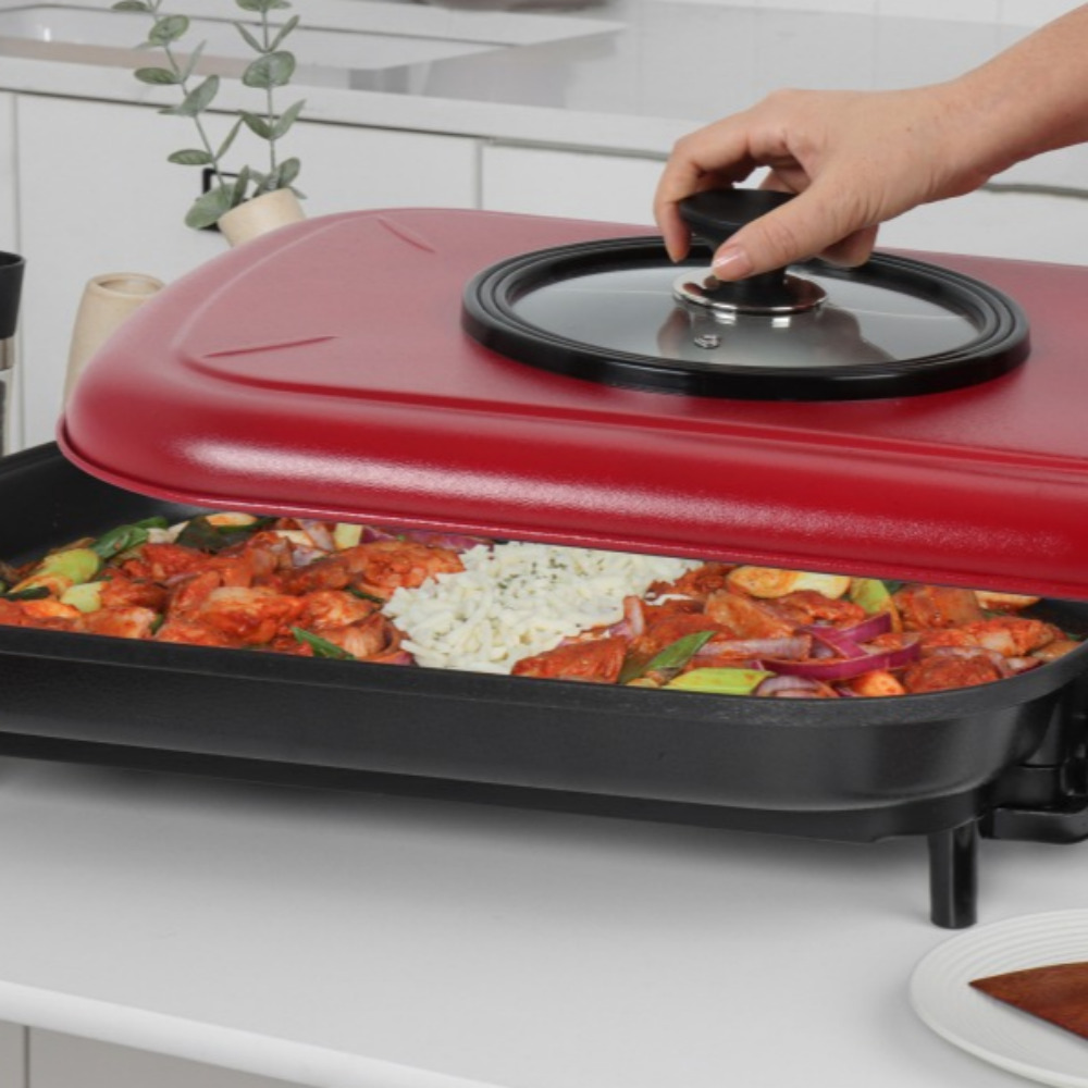 몽비오스 국산 전기 후라이팬 다이아몬드 코팅 61cm 대형 사각 프리미엄 잔치팬 전 팬