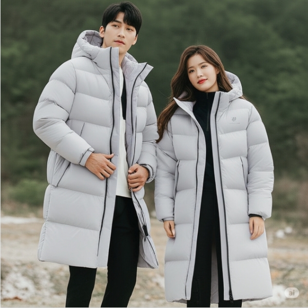 블랙야크 남여공용 커플 친환경 기본 베이직 덕다운 롱패딩 점퍼 - 메인 이미지