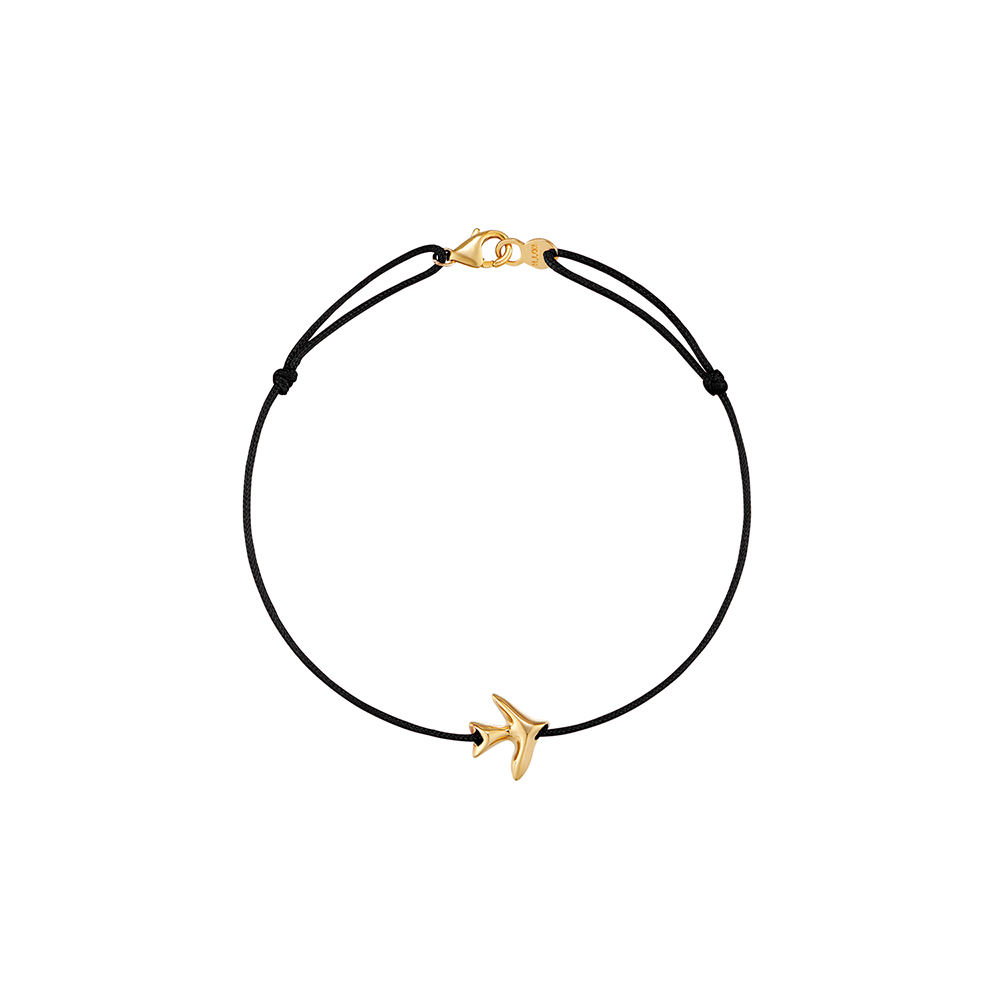 [이에르로르]콜롬브도르 14K(Y) Flying 실팔찌 S 블랙 HL1B02034Y4220