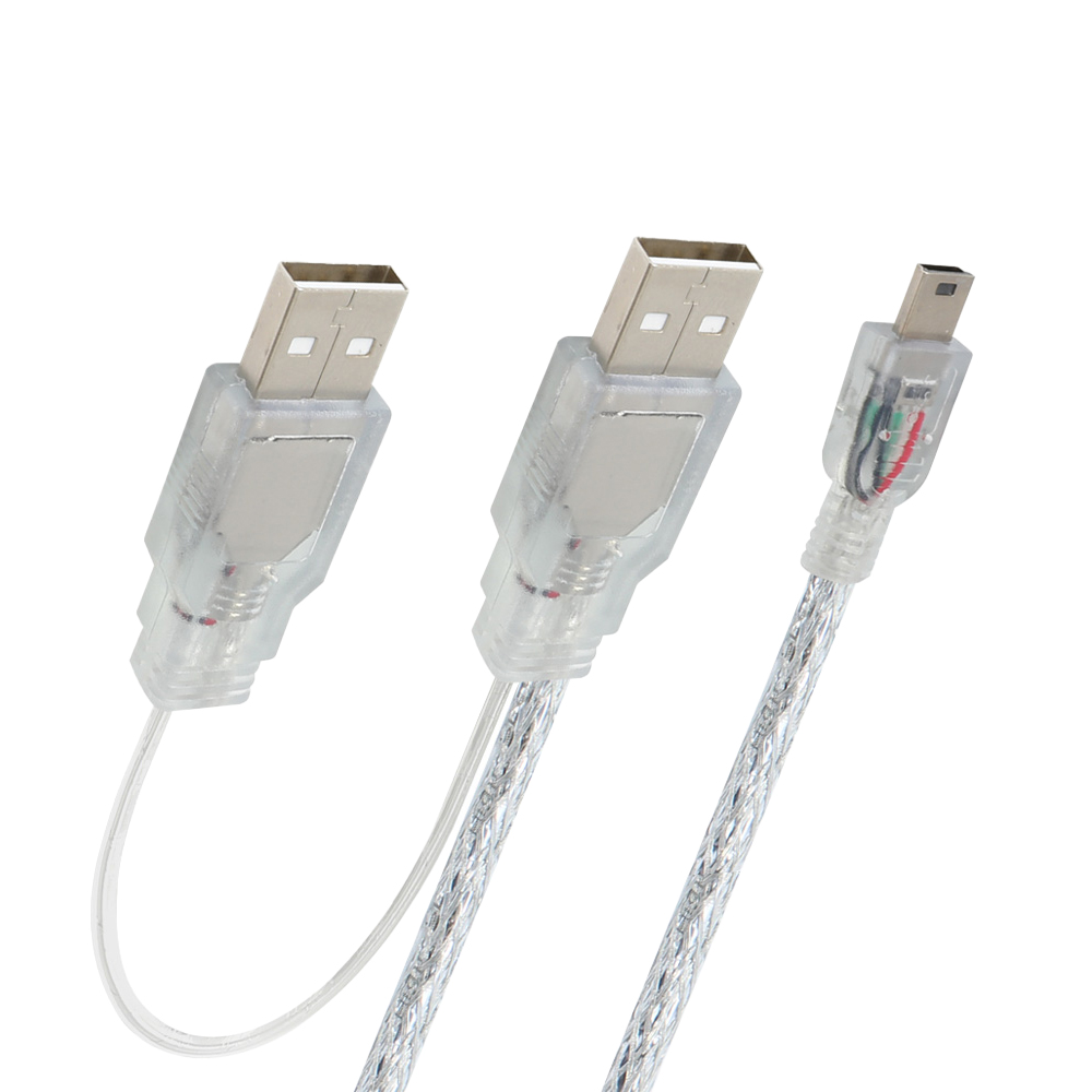 넥시 USB케이블 USB2.0 Y B형 외장하드 캠코더 480Mbps 보조전원 1M A형 - 상품 이미지