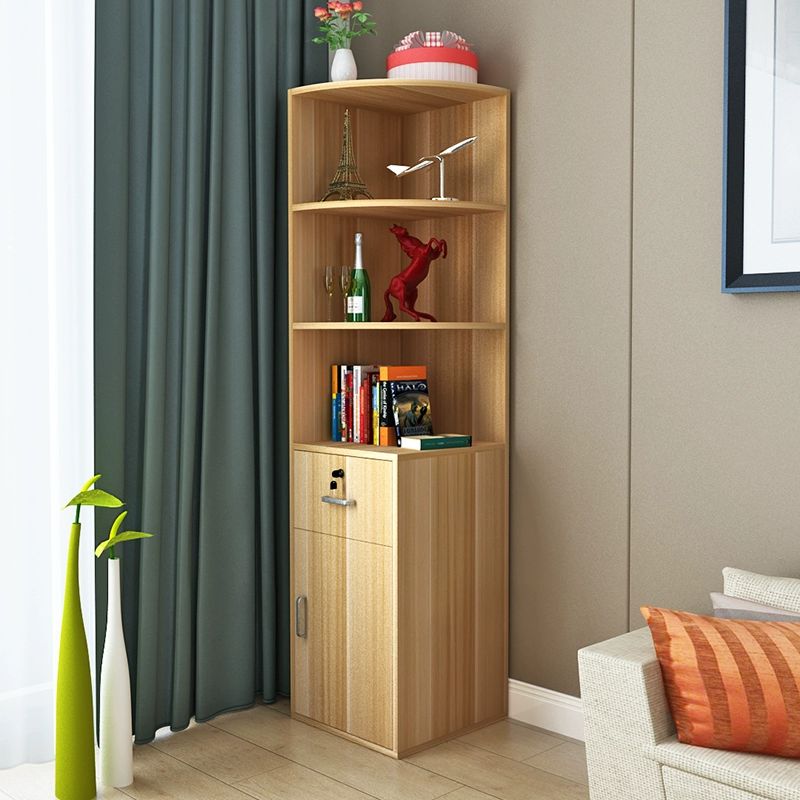 코너장식장 틈새수납장 삼각 우측 구석 코너장 책꽂이 50x50x160 3층 1서랍 1문 C - 상세 이미지 4