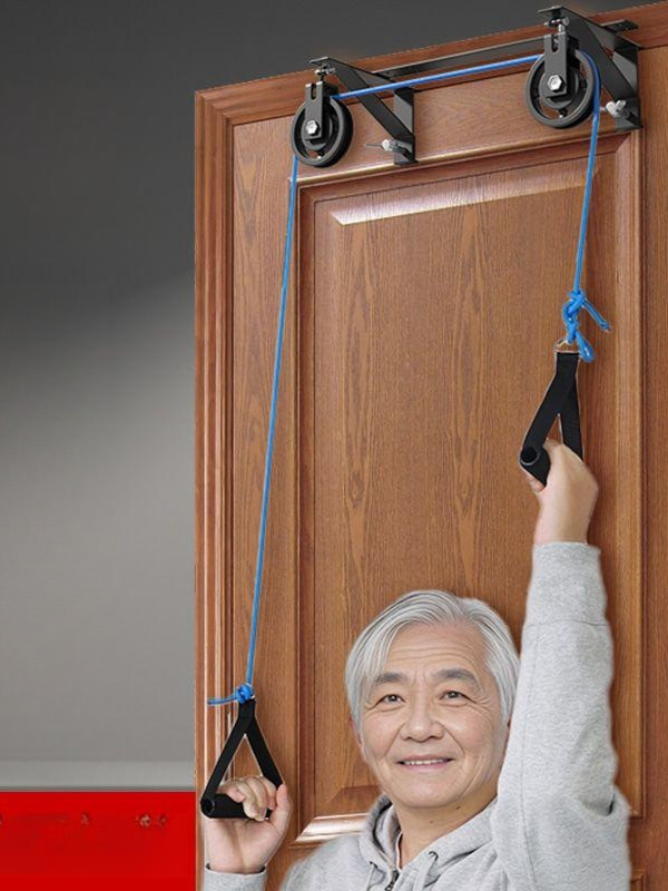 오십견 도르래 운동 외전근 문 걸이 벽걸이 도어 2중 회전 어깨재활 스트레칭 도르레 업그레이드형 이중 롤러 걸이 3mm A - 상품 이미지