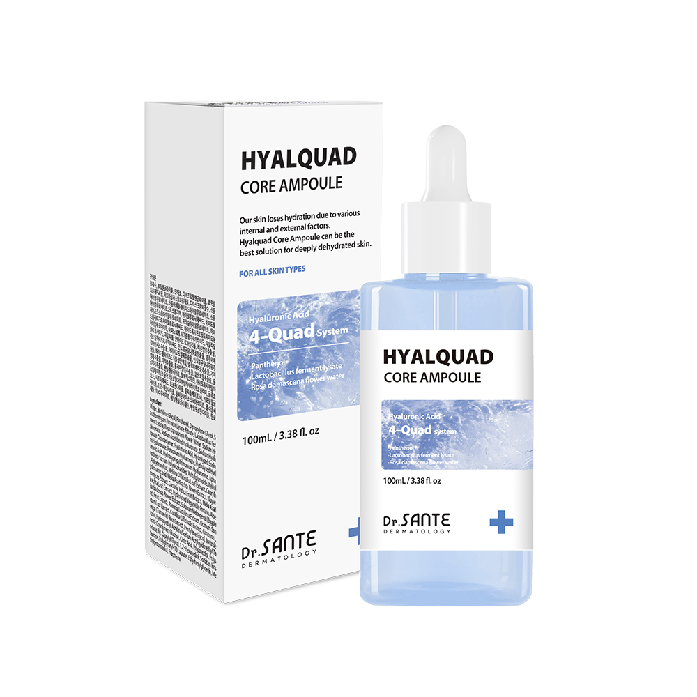 (8월할인) 상떼 히알쿼드 코어앰플 100ml 8중 히알루론산 사크란 수분 탄력 광채 보습 - 상품 이미지