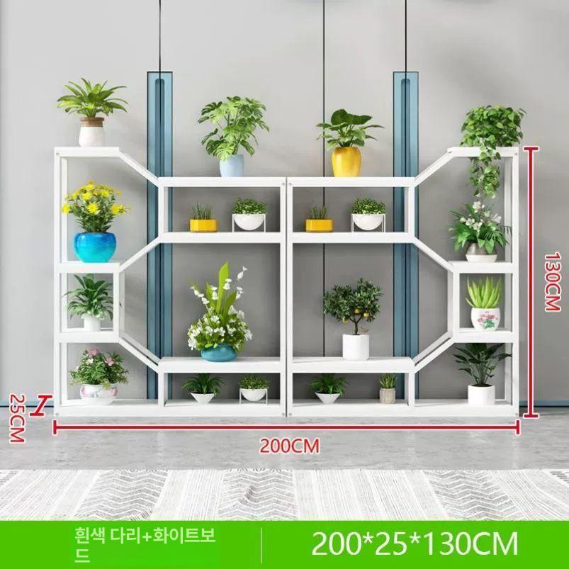 다층 철제 화분 선반 받침대 진열대 정리대 검정프레임 화이트보드 140 이미지 8