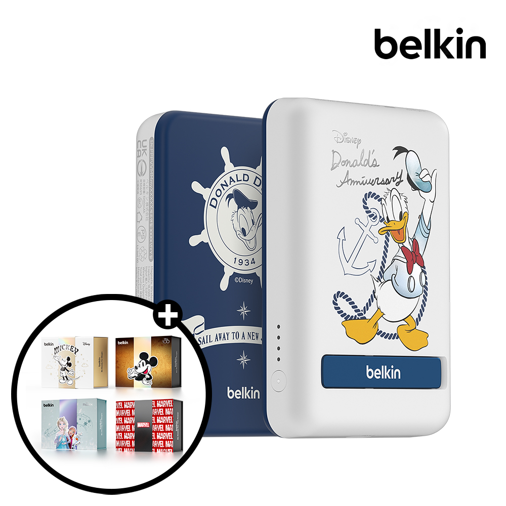 벨킨 디즈니 도날드덕 5000mAh 맥세이프 마그네틱 무선 보조배터리 BPD004NB
