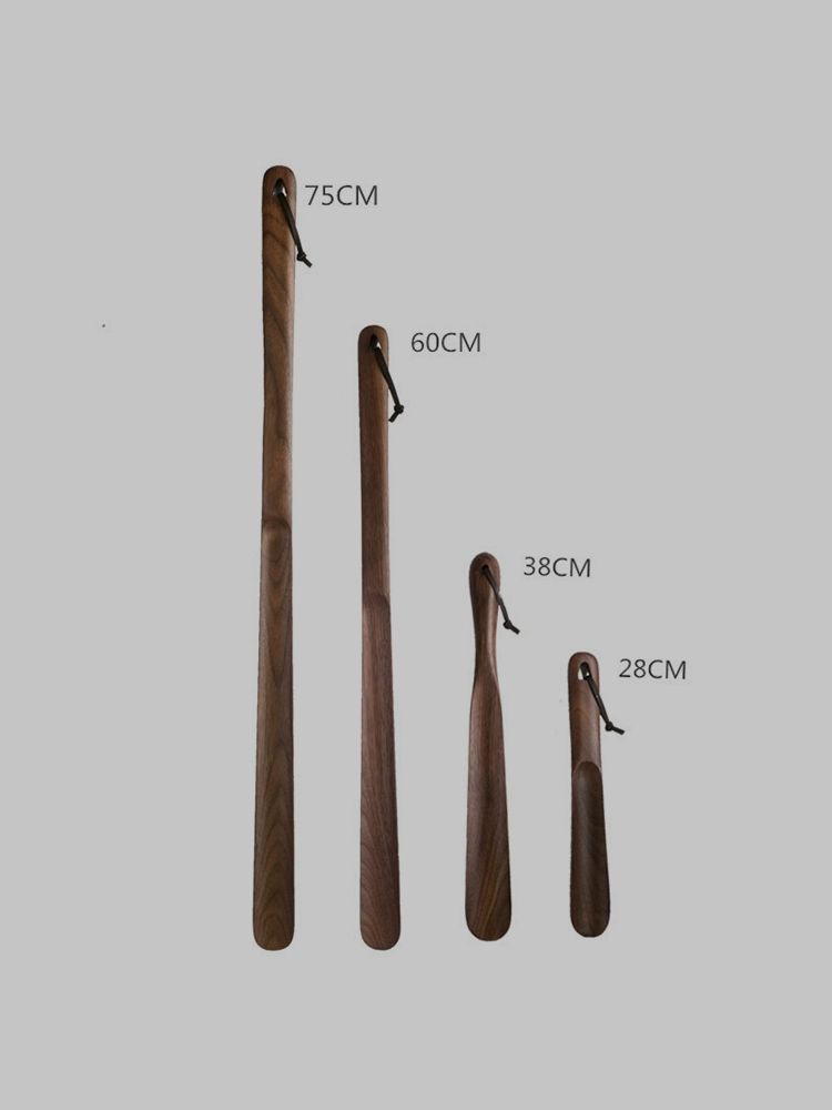 구두주걱 스탠드 긴 현관 블랙월넛 핸들 신발주걱 나뭇결 블랙월넛 38cm+베이스 - 상품 이미지