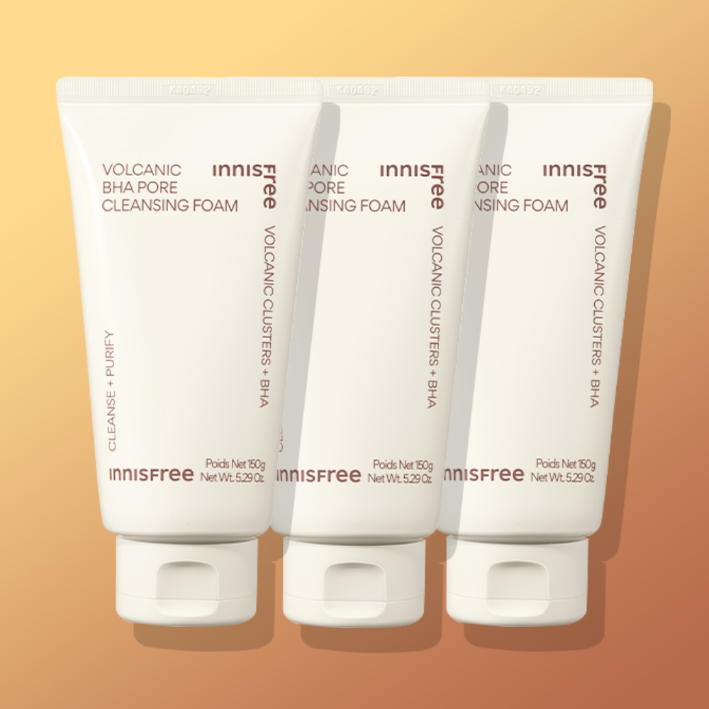 [트리플구성] 이니스프리 화산송이 바하 모공 폼클렌징 / 각질 피지 블랙헤드 여드름성 150ml, 3개