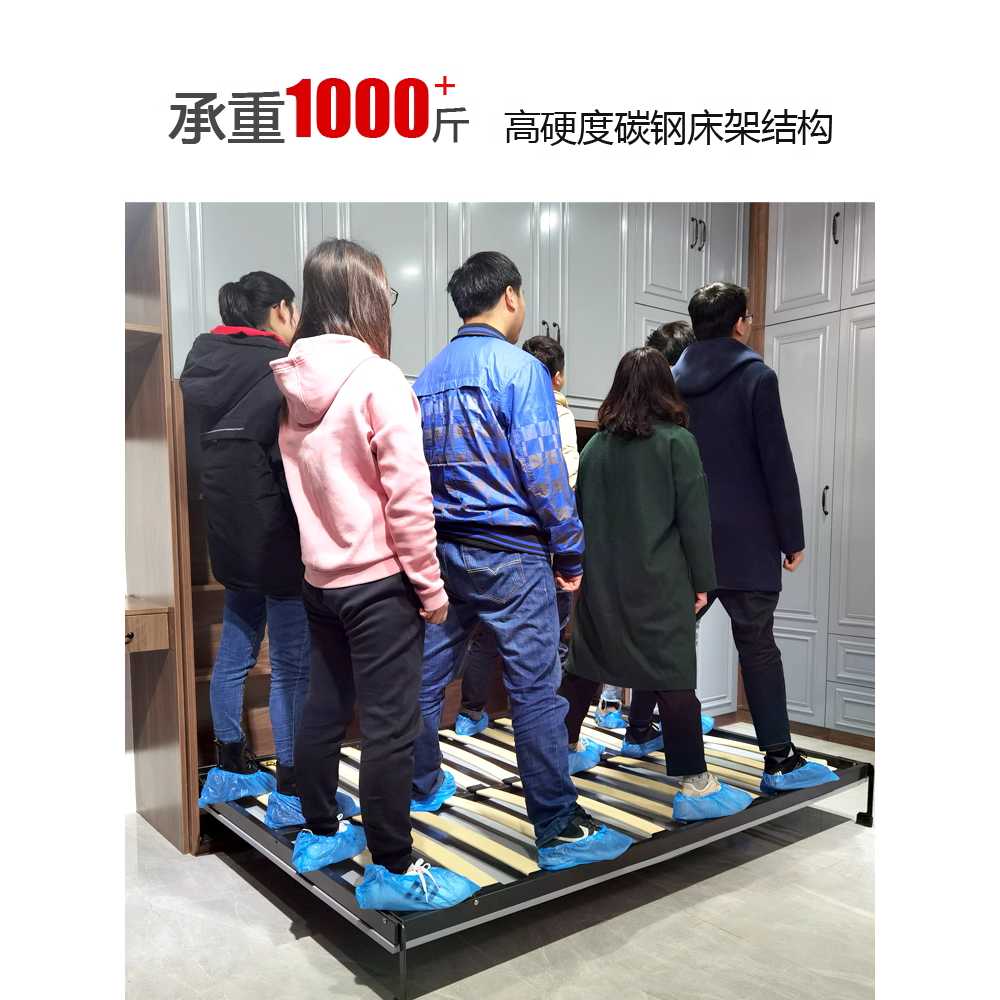 히든 벽침대 접이식 디자인 멀티 공간 활용 가구 원룸 1.35x2.0m - 상세 이미지 3