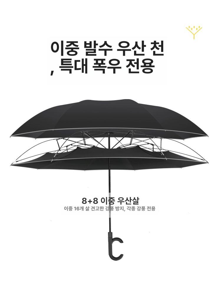 대형 거꾸로우산 암막 자외선차단 장마 접이식 답례품 155CM 2중 방수 + 자동 수납 - 밤하늘 검정 종신 보증 - 상세 이미지 5