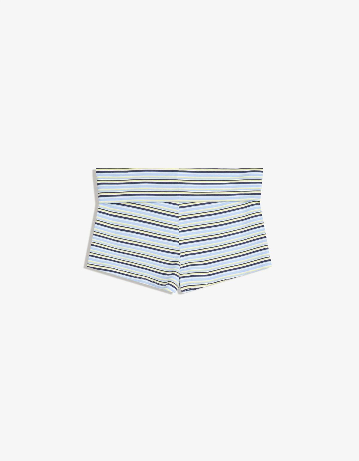 버쉬카 스트라이프 하이웨이스트 턴업 밴드 반바지 8346/360 LIGHT BLUE - 상품 이미지