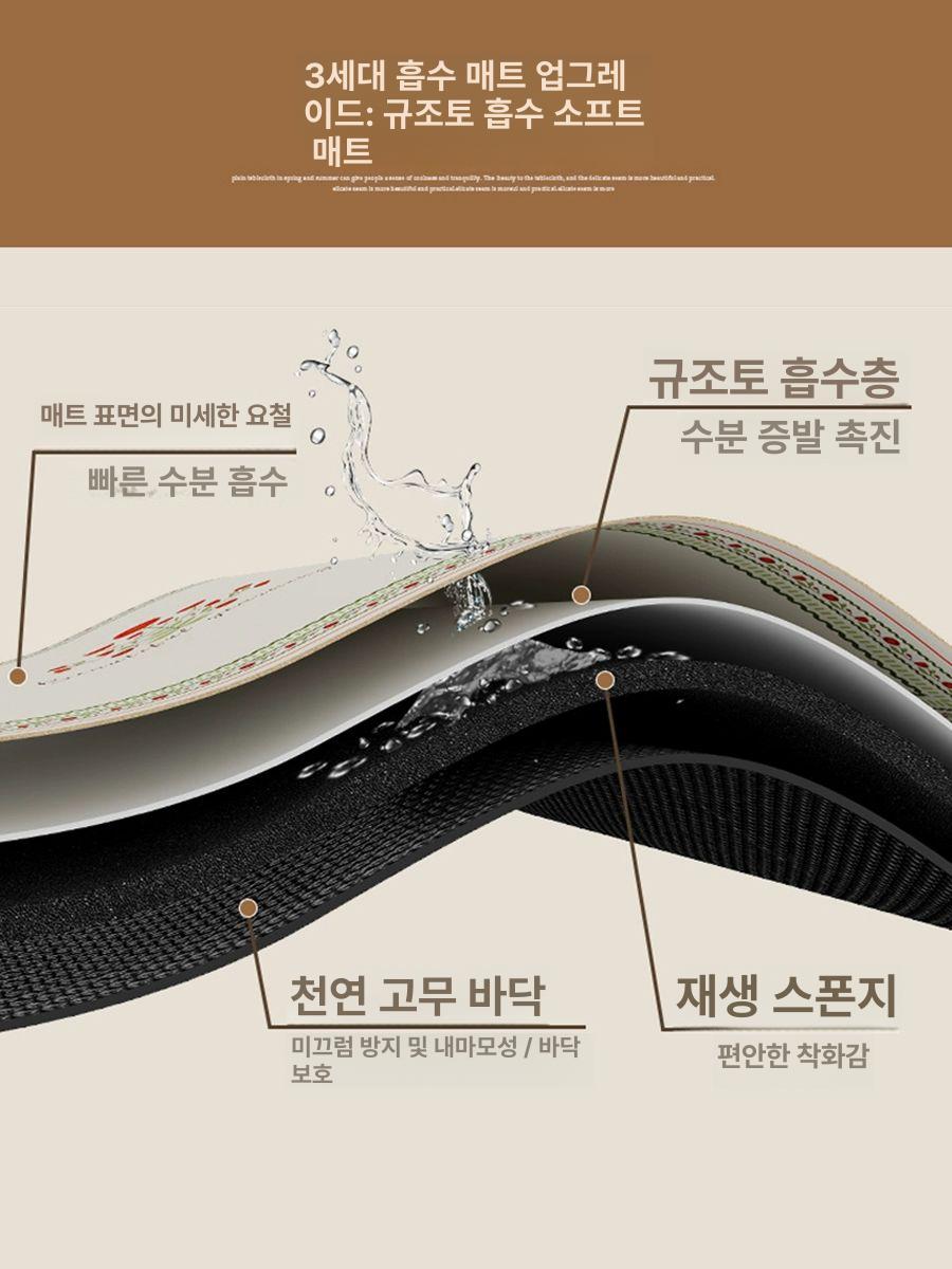 규조토 주방 규조토발매트 주방발매트 주방매트 규조토매트 청남색 벽돌 규조토 쿠션-둥근 모서리 - 상세 이미지 5