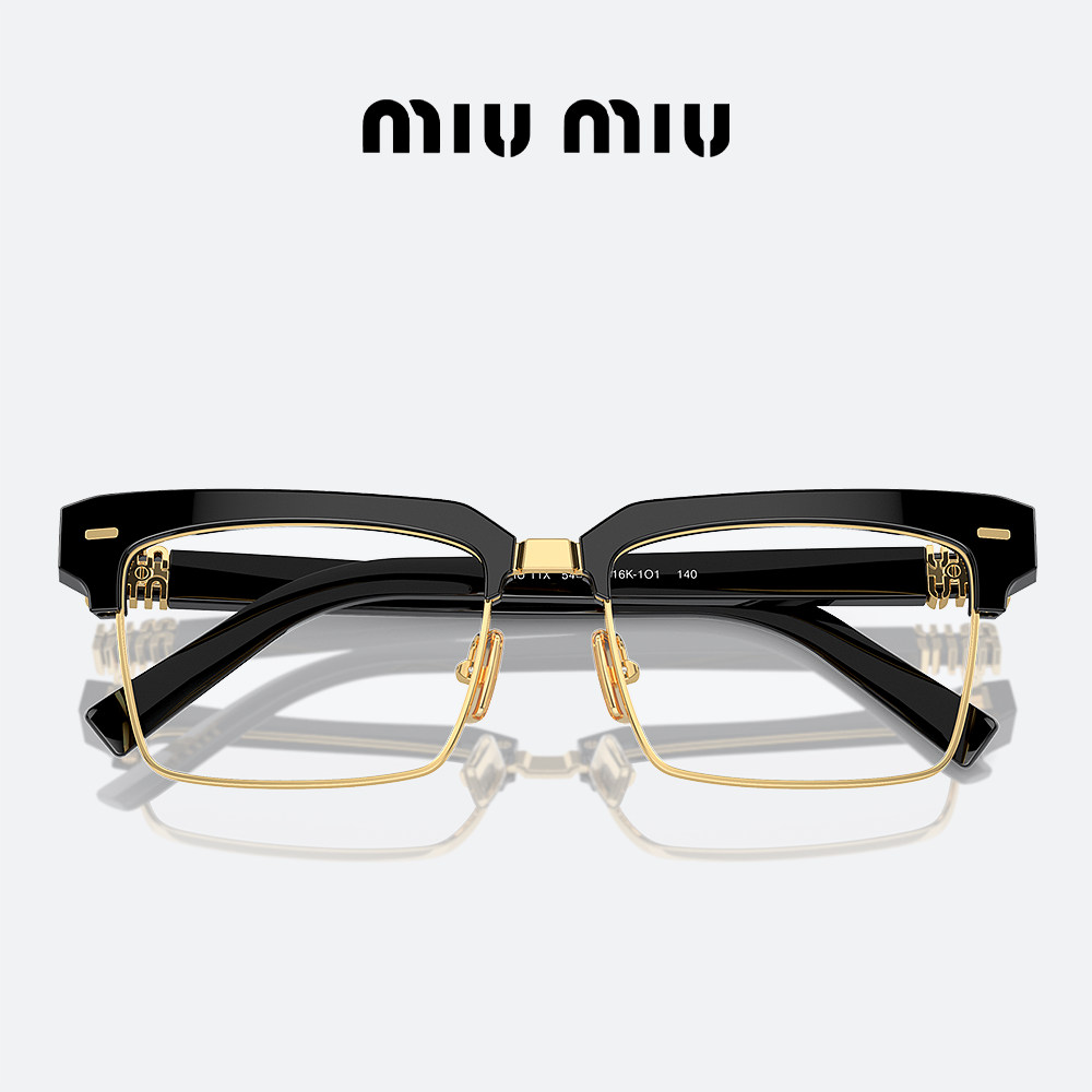 미우미우 안경 MIUMIU MU11XV 16K1O1 블랙 사각 하금테(입고예정) - 상세 이미지 3