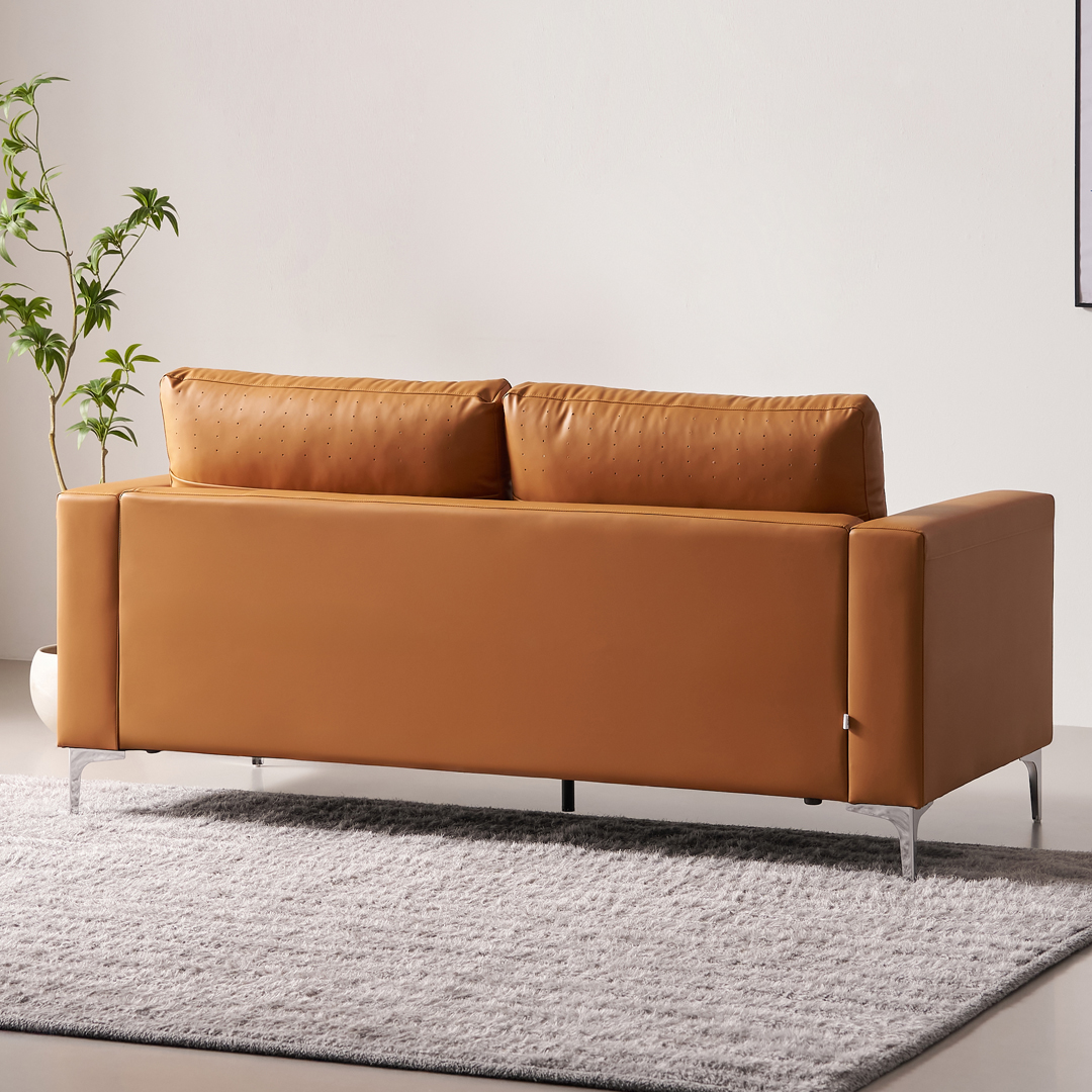 [수오]데이 포켓스프링 에어홀 실리콘 가죽 소파 3인용