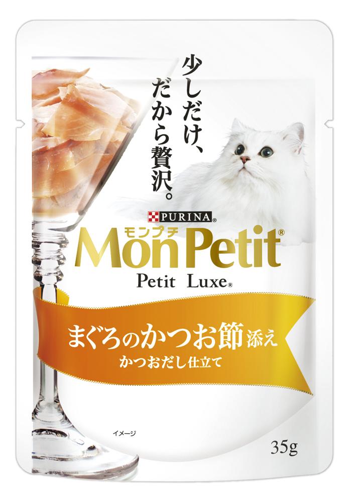 일본 참치 가쓰오부시 가쓰오 다시 첨가 네슬레 퓨리나 몬페티 몽쁘띠 쁘띠럭스 파우치 35g 고양이사료 - 메인 이미지