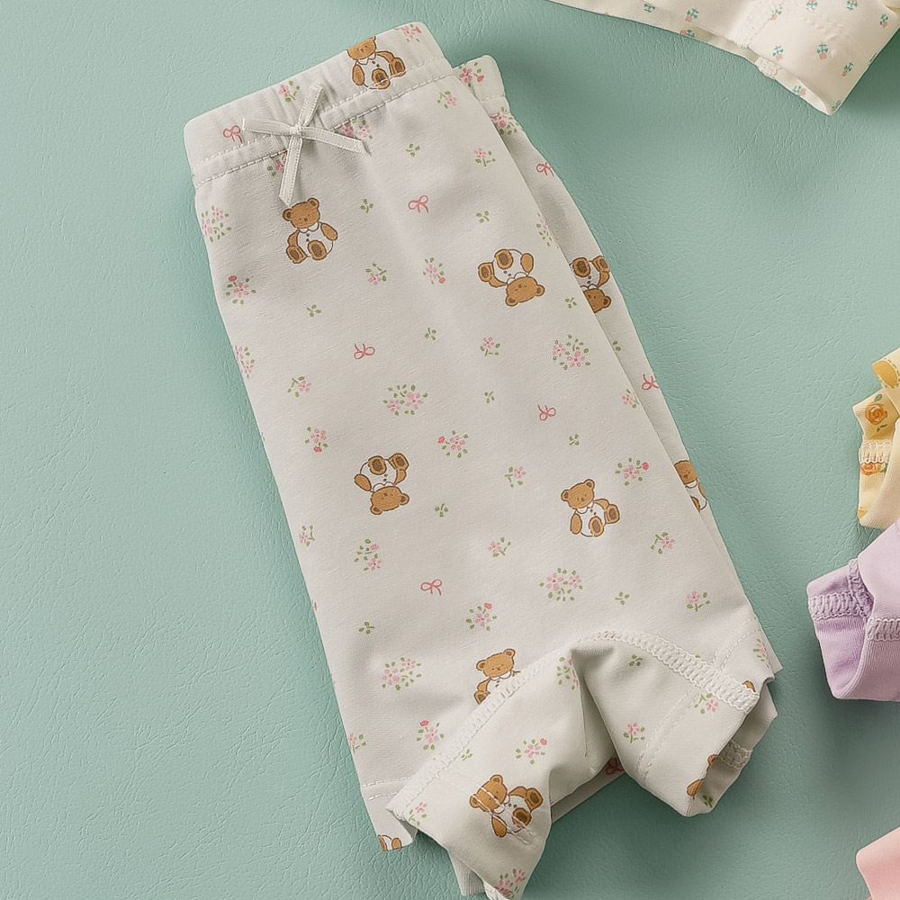 [빌도르] 곰인형 5매 여아 드로즈 사각 아동 키즈 어린이 팬티 세트