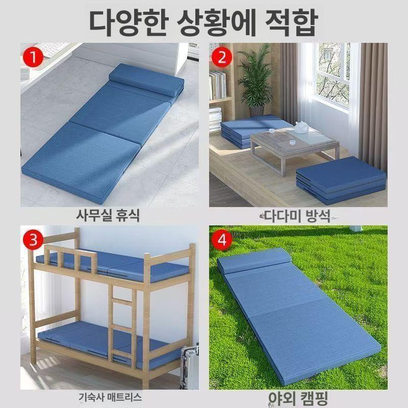사무실용 접이식 낮잠 매트 단단한 접이식 매트리스 연그레이 두께 5cm 가방 없음 60cmx200CM 업그레이드된 헤드레스트 - 상세 이미지 4