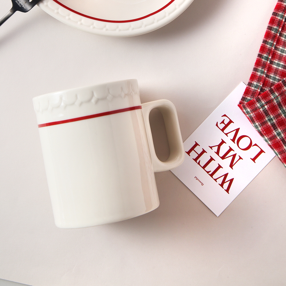 시라쿠스 쉐난고 카디날 빈티지 카페 커피 도자기 머그 선물 / 350ml, 일자머그