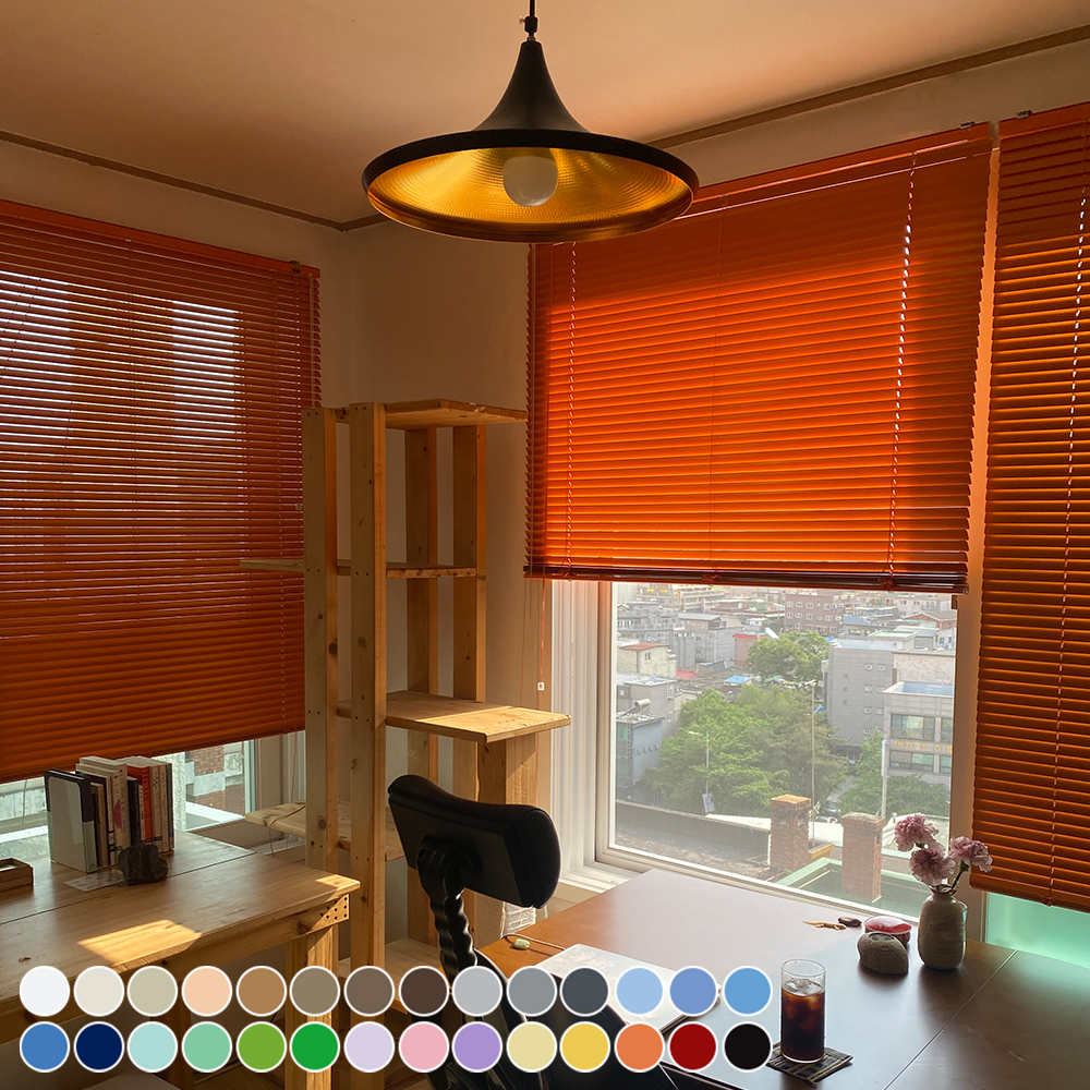 바자르 25mm 알루미늄 맞춤제작 블라인드 거실 베란다 창문 우측 36x20