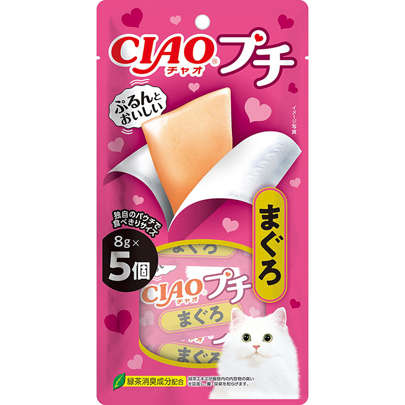 일본 참치 이나바 펫푸드 CIAO 챠오 쁘띠 8g x 5개 고양이간식 - 상품 이미지