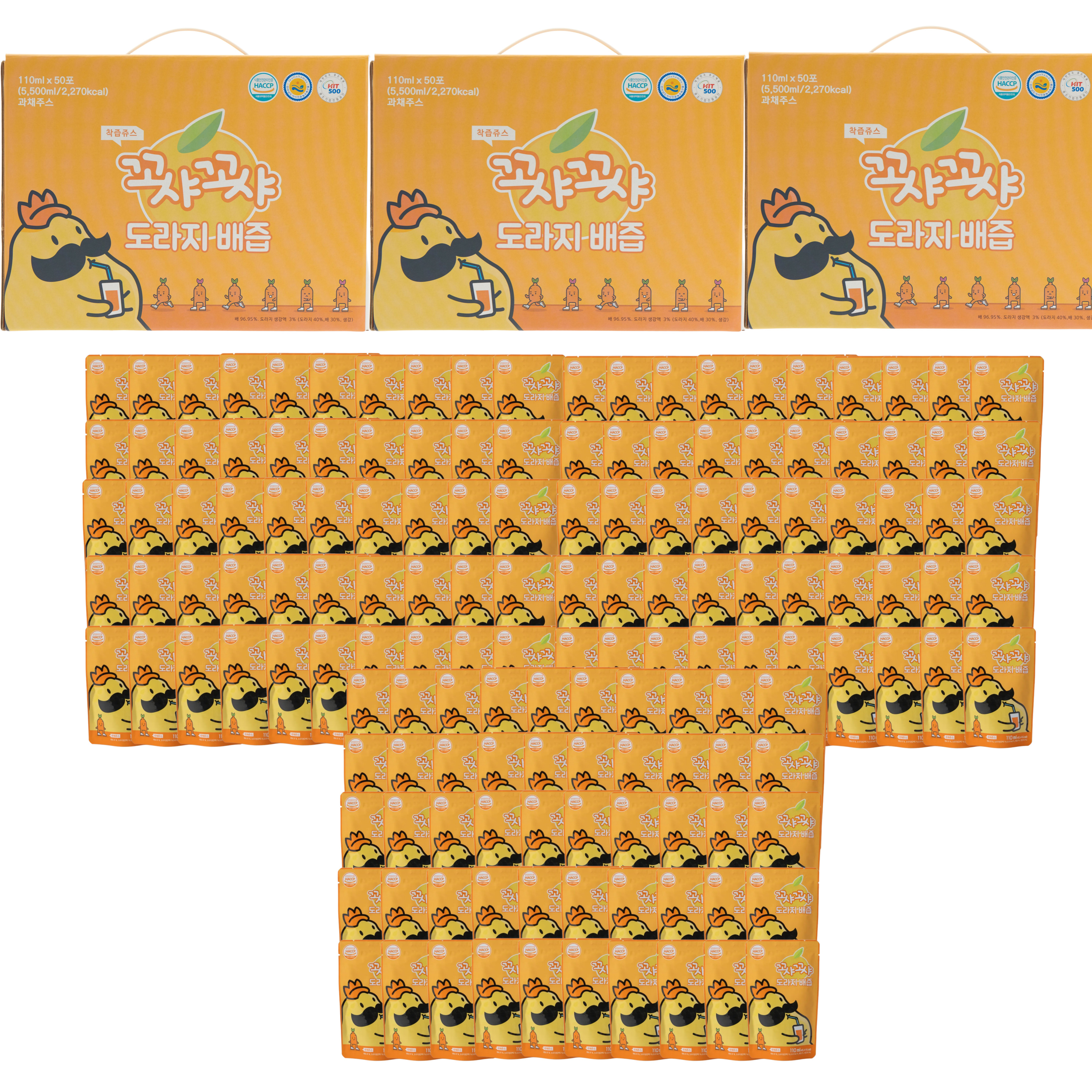[꼬샤꼬샤] 신지식농업인장 도라지배즙 110ml 스탠딩형 50포, 3개