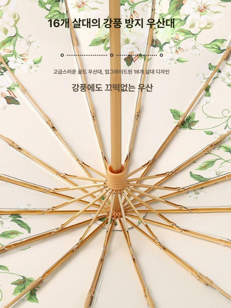 수입 일본 양산 경량 암막 자외선 우산 양우산 기프트 맥필 전나무-16골 삼접이 내화문 - 상세 이미지 5