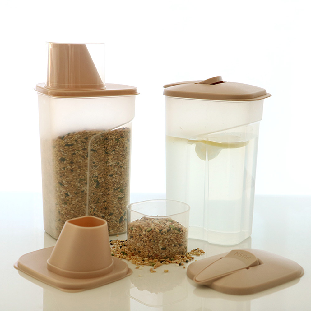 다용도 잡곡통 밀폐 냉장용기 시리얼통 1,500ml 3종 - 상세 이미지 2
