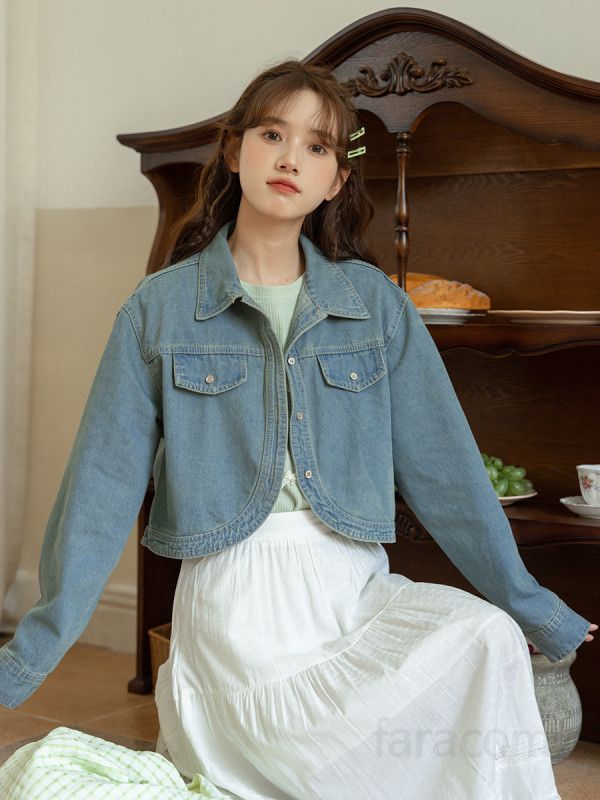 여성 데님 셔츠 재킷 루즈핏 캐주얼 자켓 가을용 데일리 스타일 편안한 착용감 모던한 디자인 데님 코디 청자켓 - 상세 이미지 3