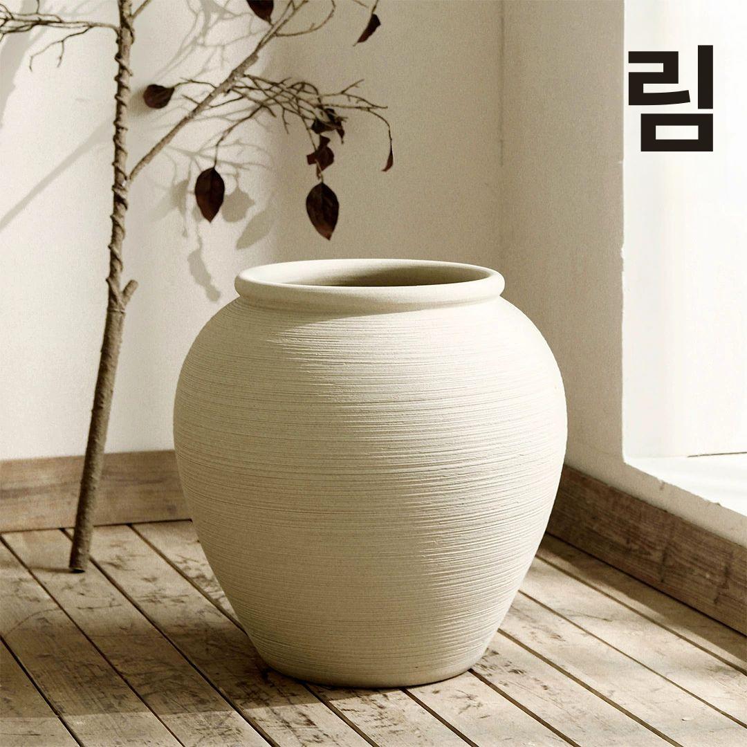대형 도자기 화병 북유럽 빈티지 집들이선물 달항아리 문화이트 10호 11호 12호 3종 세트 - 상세 이미지 5