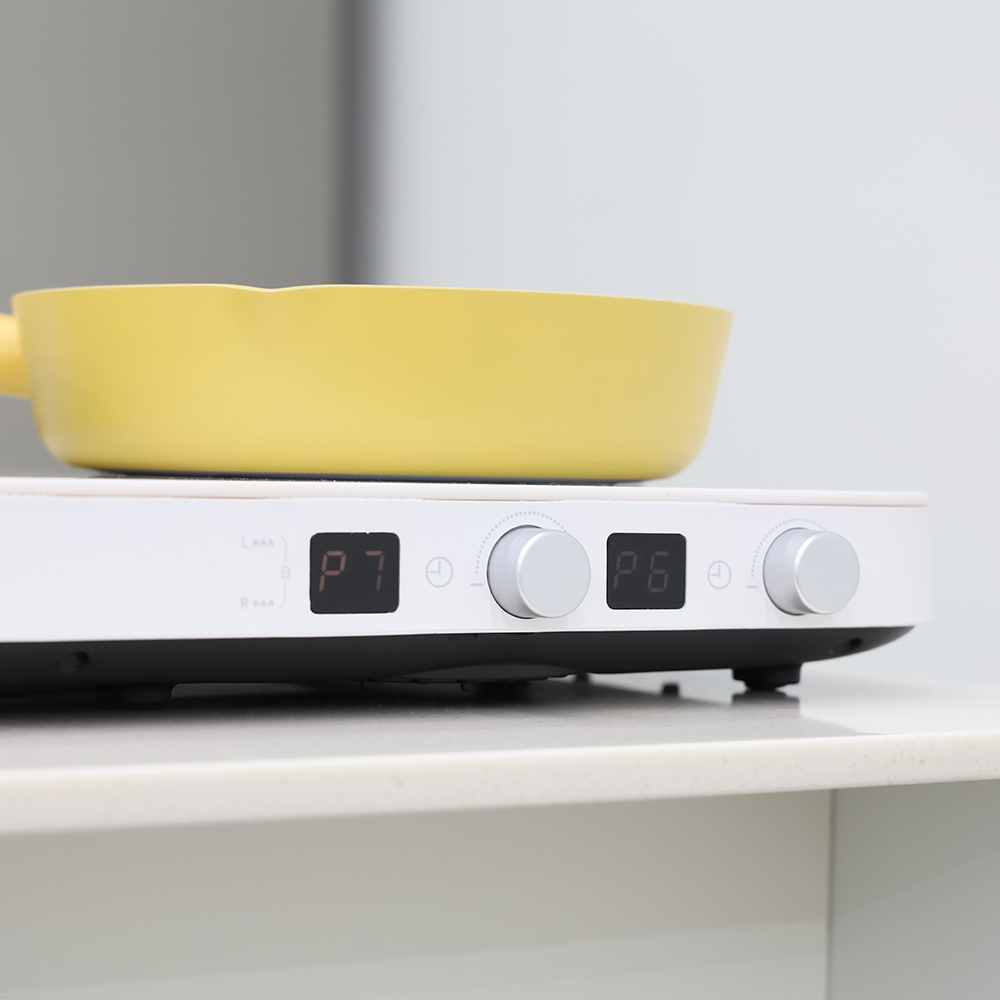 키친아트 2구 인덕션 전기 레인지 프리스탠딩 이동식 화이트