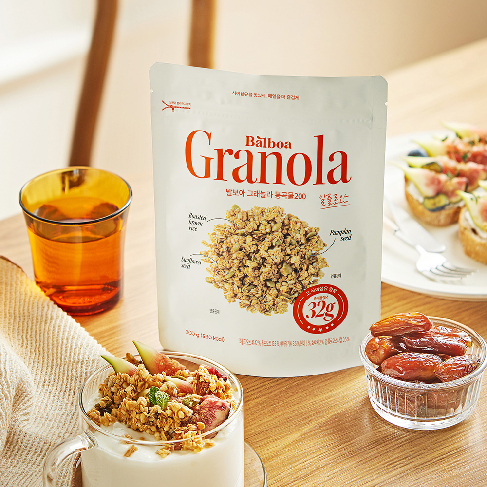발보아 그래놀라 시리얼 200g 통곡물 카카오 흑임자 혼합 3개/6개