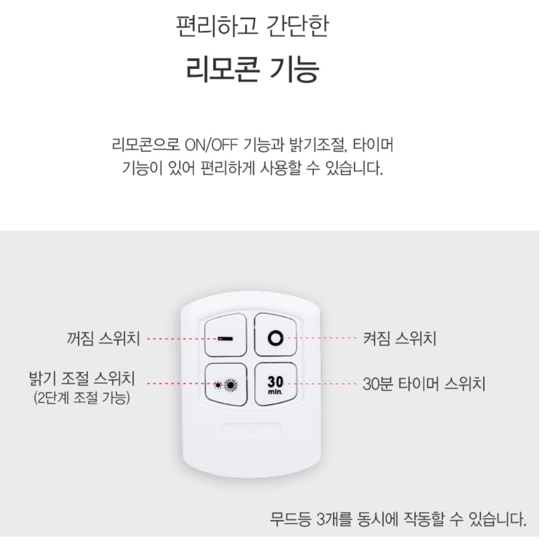 붙이는 등 부착식 전등 옷장조명 접착식조명 소형조명 - 상세 이미지 4