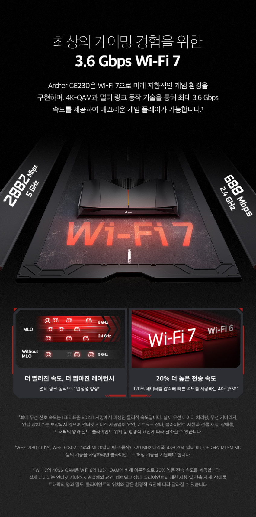 티피링크 Archer GE230 Wi-Fi 7 게이밍 와이파이 유무선 인터넷공유기 판매처 상세 정보 이미지 4
