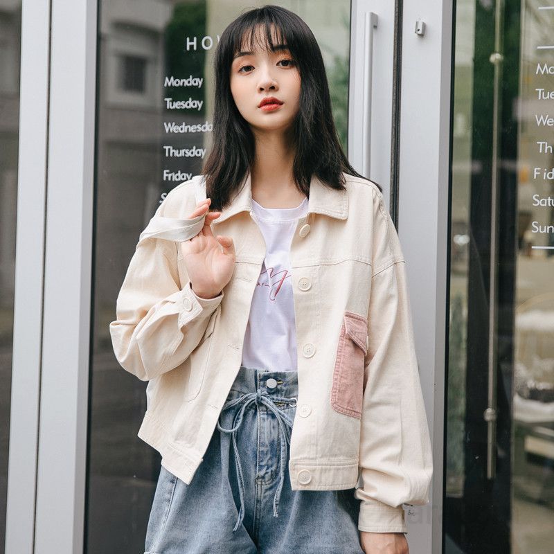 여성 가을 루즈핏 숏코트 간절기 컬러매칭 자켓 스타일리시한 데일리 재킷 모던한 디자인 편안한 착용감 트렌디한 아우터 - 상세 이미지 3