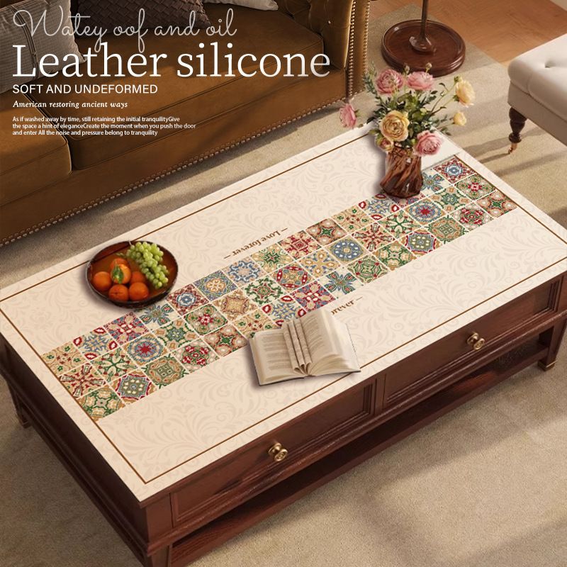 팝아트 식탁매트 실리콘 가죽 테이블보 책상 바닥 패드 A 60x120CM