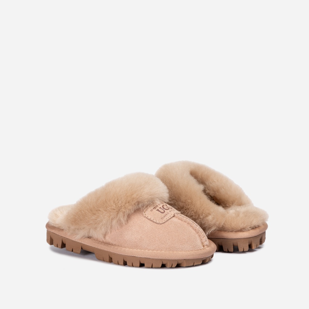 호주 어그 25FW 오즈웨어 키즈 코케트 슬리퍼 엘라스틱 로고 스트랩 탈부착 2CM OB114KCD - 상세 이미지 4
