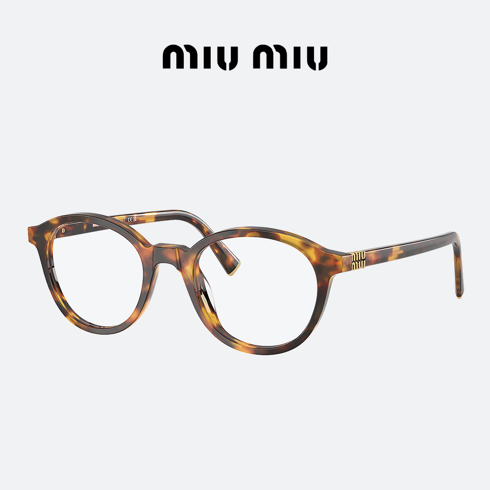 미우미우 안경 MIUMIU MU02WVF 14L1O1 허니하바나 라운드 뿔테 (입고예정) - 상세 이미지 2