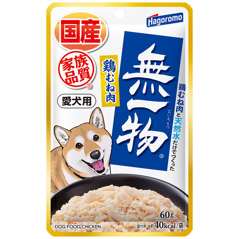 일본 닭가슴살 하고로모 푸드 애견용 반려견용 무일물 파우치 60g - 상품 이미지