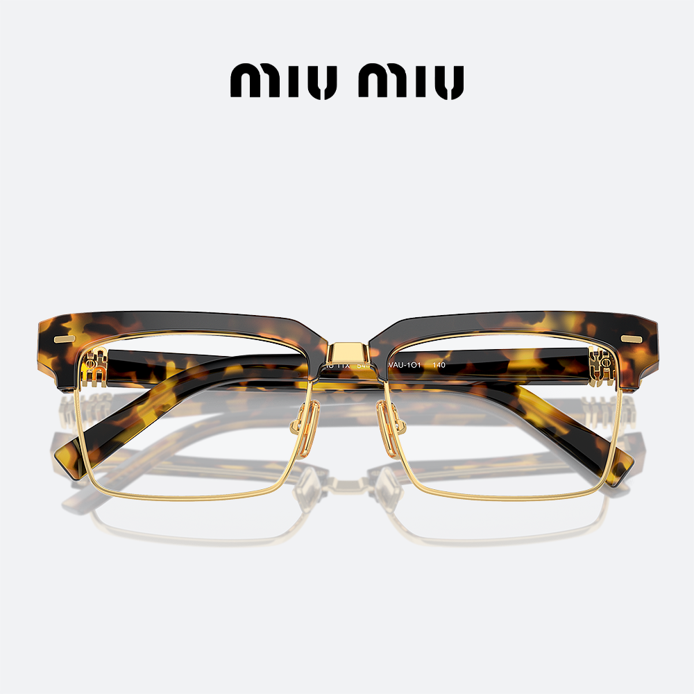 미우미우 안경 MIUMIU MU11XV VAU1O1 허니하바나 사각 하금테 - 상세 이미지 3