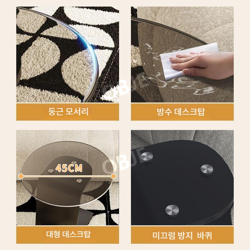 오브제 미니멀 소파테이블 침대 사이드 티테이블 아크릴 원형 - 상세 이미지 5