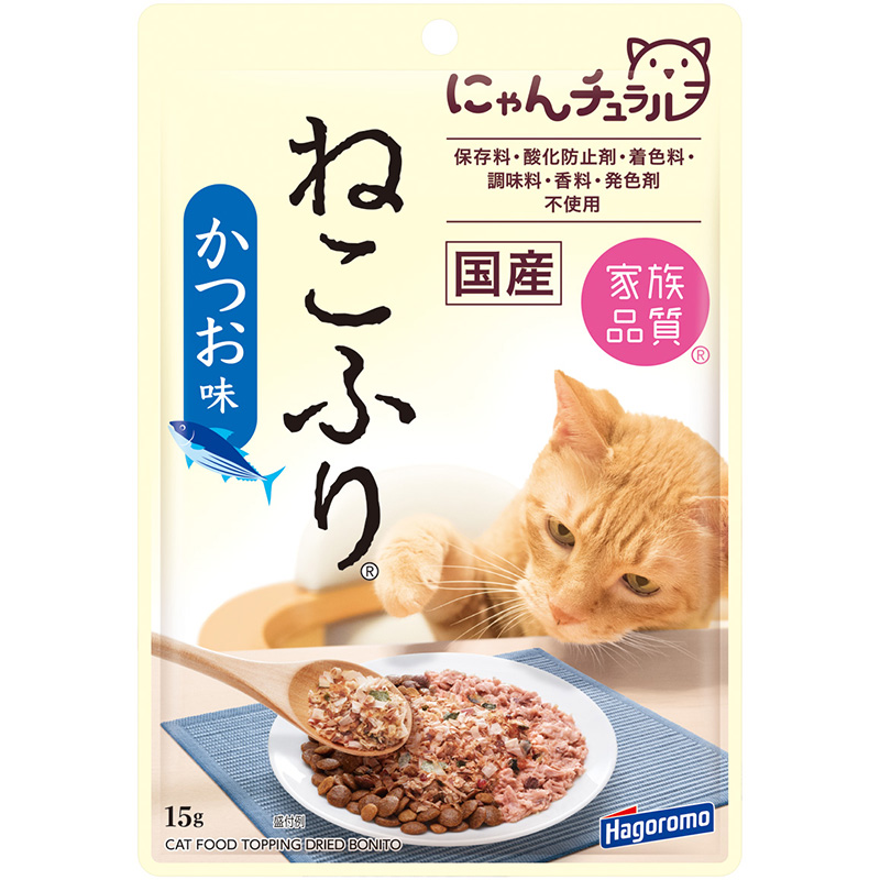 일본 가다랑어 맛 하고로모 푸드 네코후리 후리카케 15g 고양이사료 - 상품 이미지