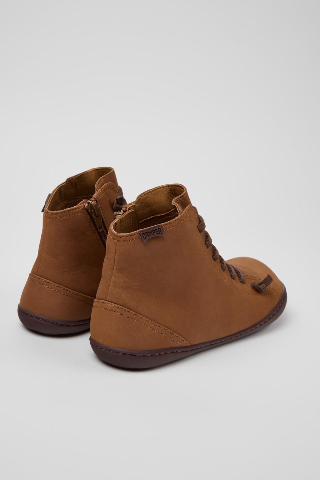 캠퍼 브라운 여성 리사이클 레더 미들부츠 Peu K400509-026 BROWN - 상세 이미지 3