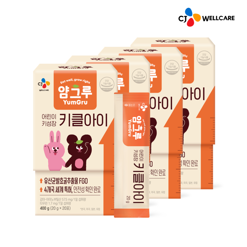 CJ 얌그루 키클아이 FGO 유산균발효굴추출물 20포, 4개