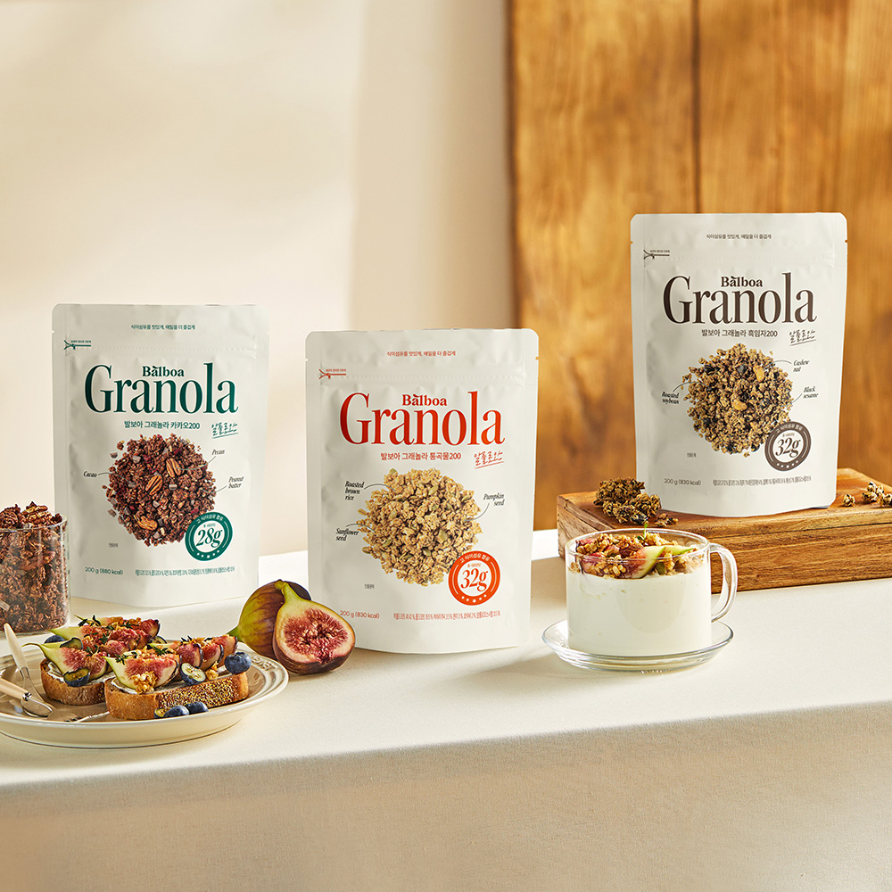 발보아 그래놀라 시리얼 200g 통곡물 카카오 흑임자 혼합 3개/6개