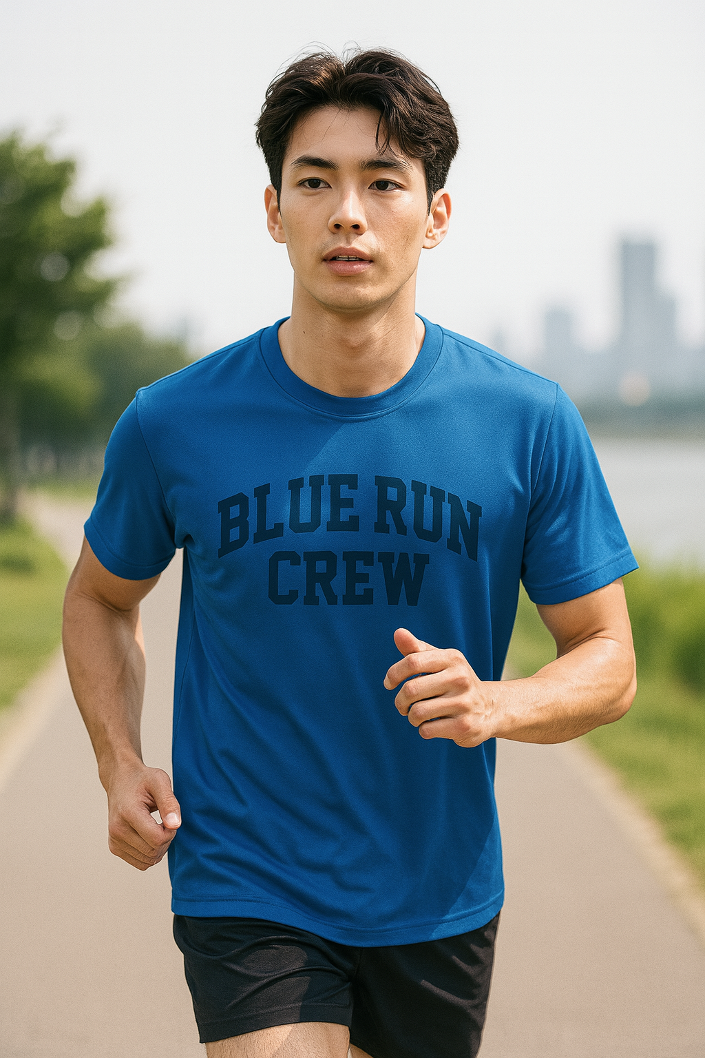 블루 런 크루 러닝 / 스탠다드핏 폴리 드라이 경량 메쉬 반팔 티셔츠 / 폴리100 UV차단 남성 여성 러닝 운동 BLUEDUCKS / 8가지 색상